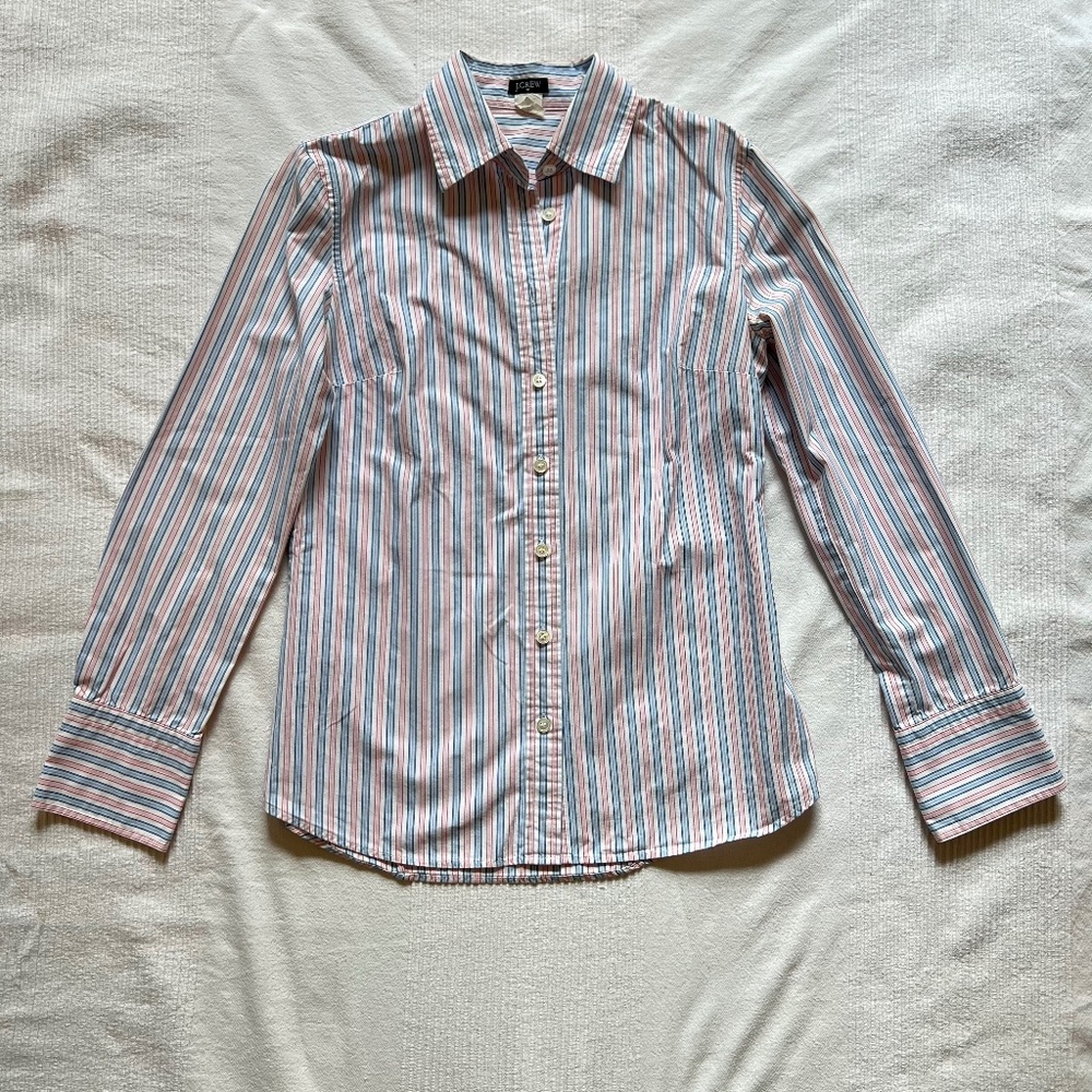 J. Crew Multicolor Striped Long Sleeve Dress Shirt Size S